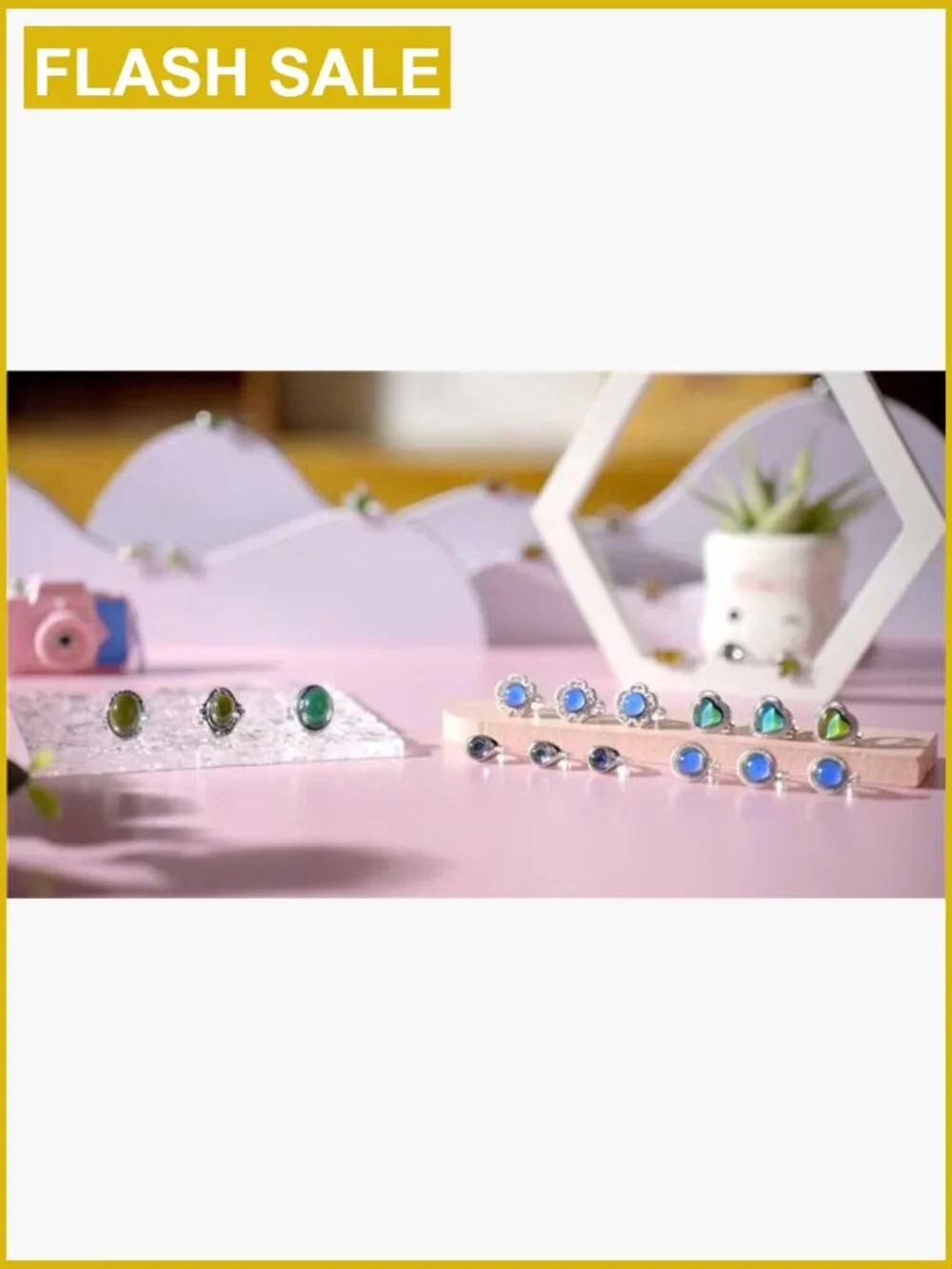 15 Piece Adjustable Mood Rings Set for Kids Party Favors